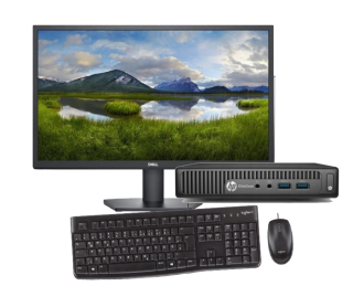 HP EliteDesk 705 G3 SFF + 22" LCD monitor + myš + klávesnica